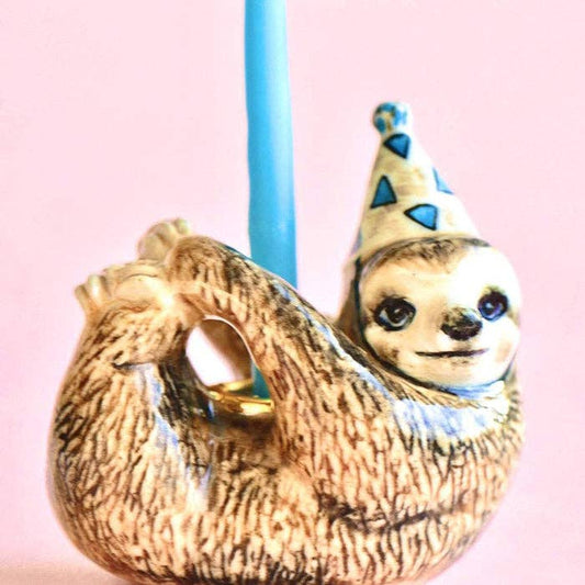 Camp Hollow Cake Topper; Sloth (Hand-Painted Porcelain)