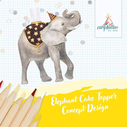 Camp Hollow Cake Topper; Elephant