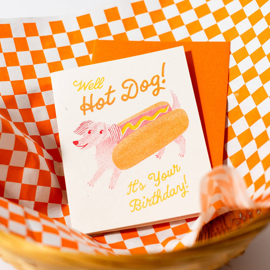 Birthday Card; Hot Dog (Risograph Card)