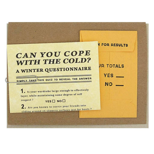 Note Card; Winter Questionnaire