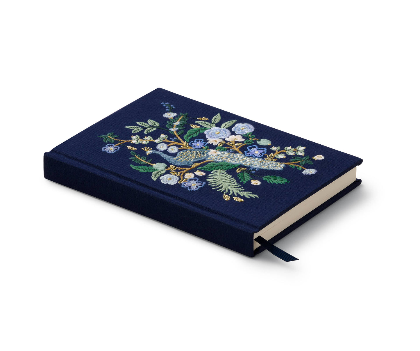 Rifle Paper Co. Embroidered Journal; Peacock (Navy)