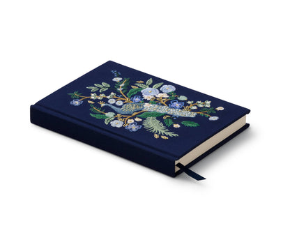 Rifle Paper Co. Embroidered Journal; Peacock (Navy)