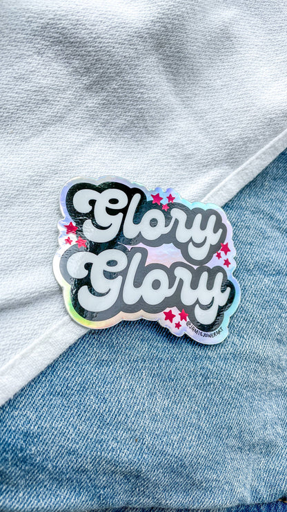 Vinyl Sticker; UGA Glory Glory (Holographic Background & White Background)