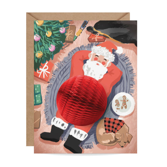Christmas Card; Cookie Break Santa - (Pop-up Card: Holiday/Santa)
