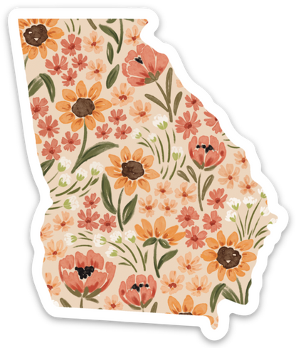 Vinyl Sticker; Georgia State Floral
