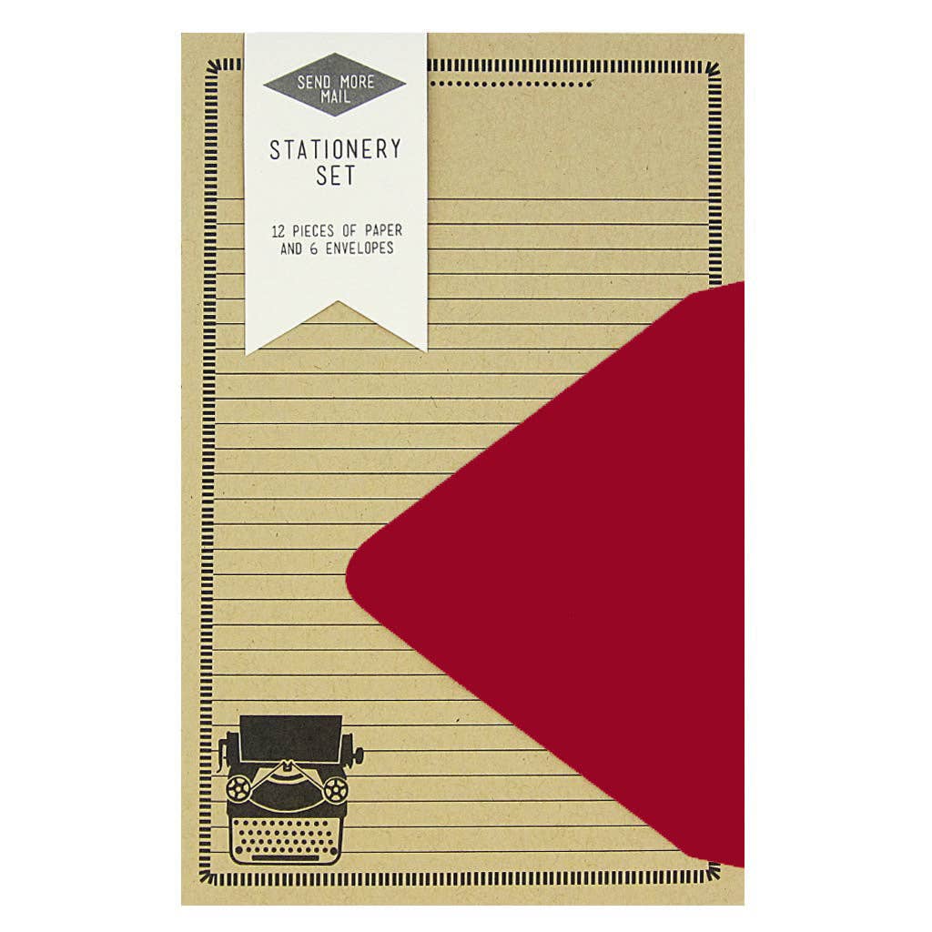 Stationery Set; Typewriter (12 Lined Pages + 6 Envelopes)