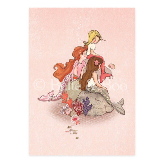 Belle & Boo Ltd Postcard; Mermaid Rock (Vintage Colors)