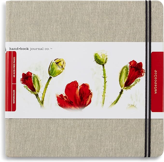Watercolor Journal (Canvas, Square with Elastic Closure) By Travelogue