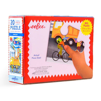 Eeboo 20 Piece Puzzle; Vehicles
