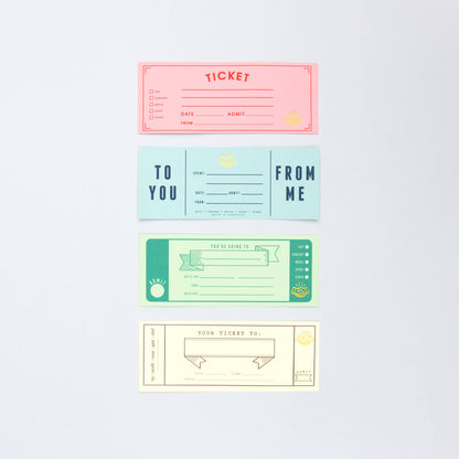 DIY Ticket Book (32 Tickets, 4 Designs)