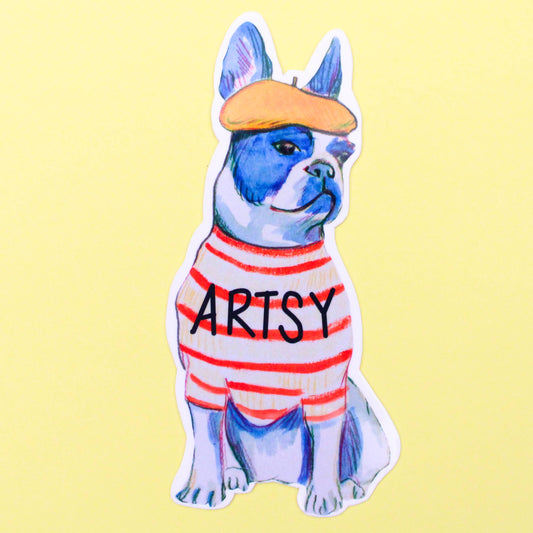 Vinyl Sticker; Artsy Fartsy Boston Terrier