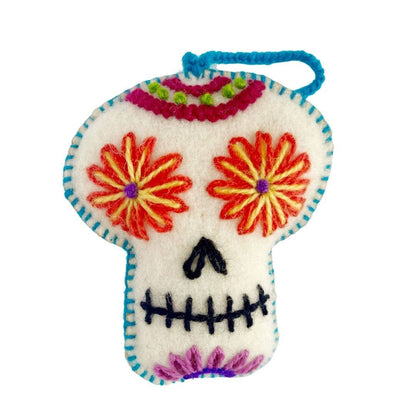 Embroidered Ornaments; Sugar Skull (Handmade)
