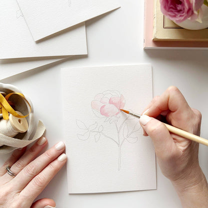 Paintable Notecard Set; Garden Flowers (Set of 8 Notecards & Envelopes)