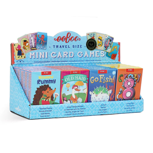 Eeboo Miniature Playing Cards (Rummy, Old Maid, Go Fish, & Crazy Eights)