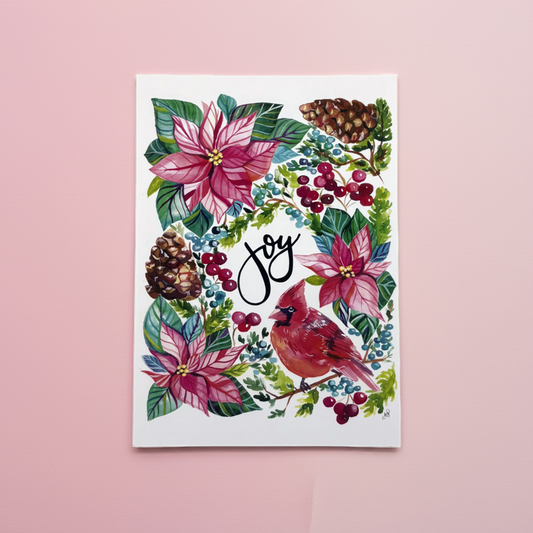 Art Print; Joy Cardinal (5x7") - Made By Shellie
