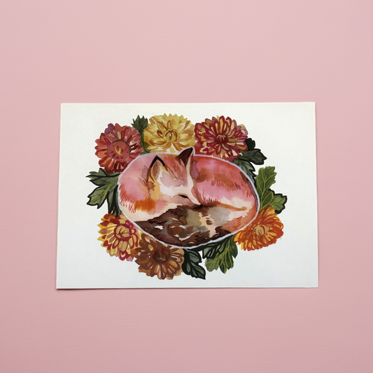 Art Print; Sleeping Fox (5x7") - Made By Shellie