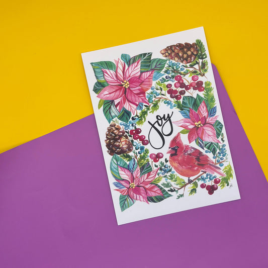 Art Print; Joy Cardinal (5x7") - Made By Shellie