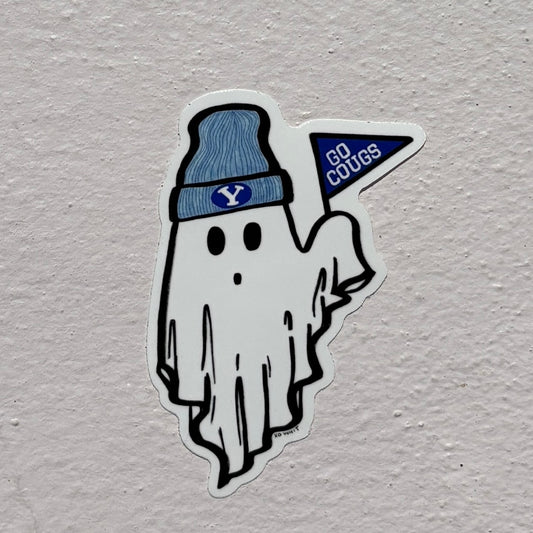 Vinyl Sticker; Go Cougs Ghost