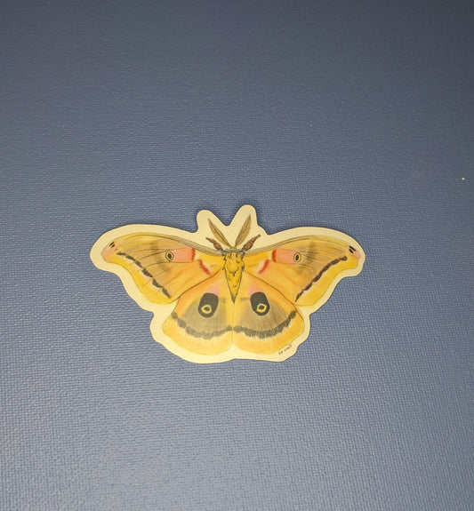 Vinyl Sticker; Yellow Moth