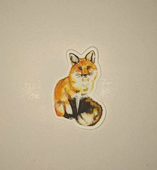 Vinyl Sticker; Sitting Fox - Made By Shellie