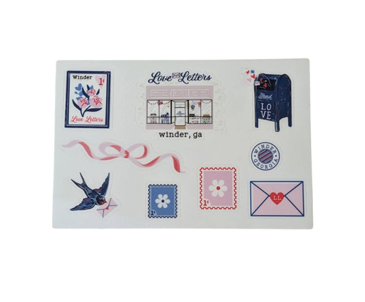 Sticker Sheet; Love Letters - Made By Shellie