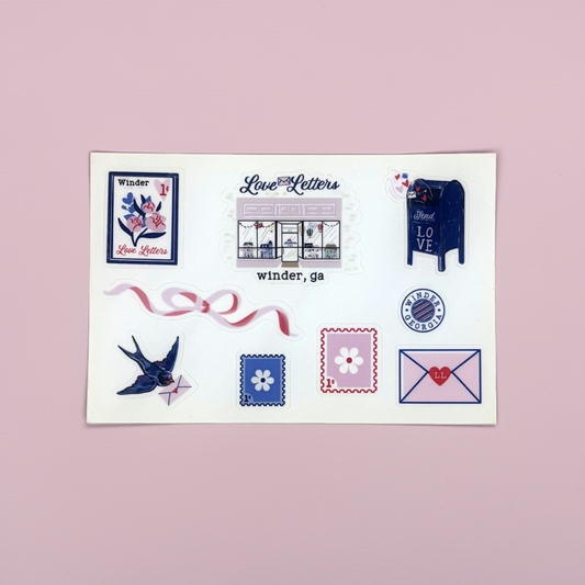 Sticker Sheet; Love Letters - Made By Shellie