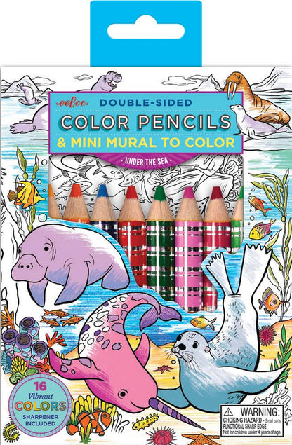 Eeboo Biggie Pencils with Fold-Out Mini Mural; Under the Sea