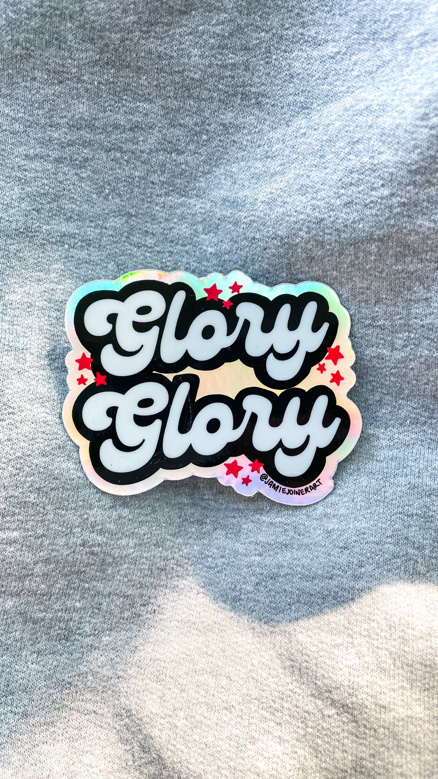 Vinyl Sticker; UGA Glory Glory (Holographic Background & White Background)