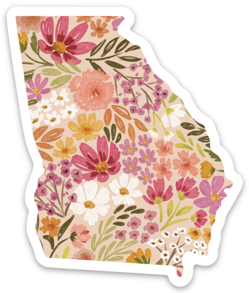 Vinyl Sticker; Georgia State Floral