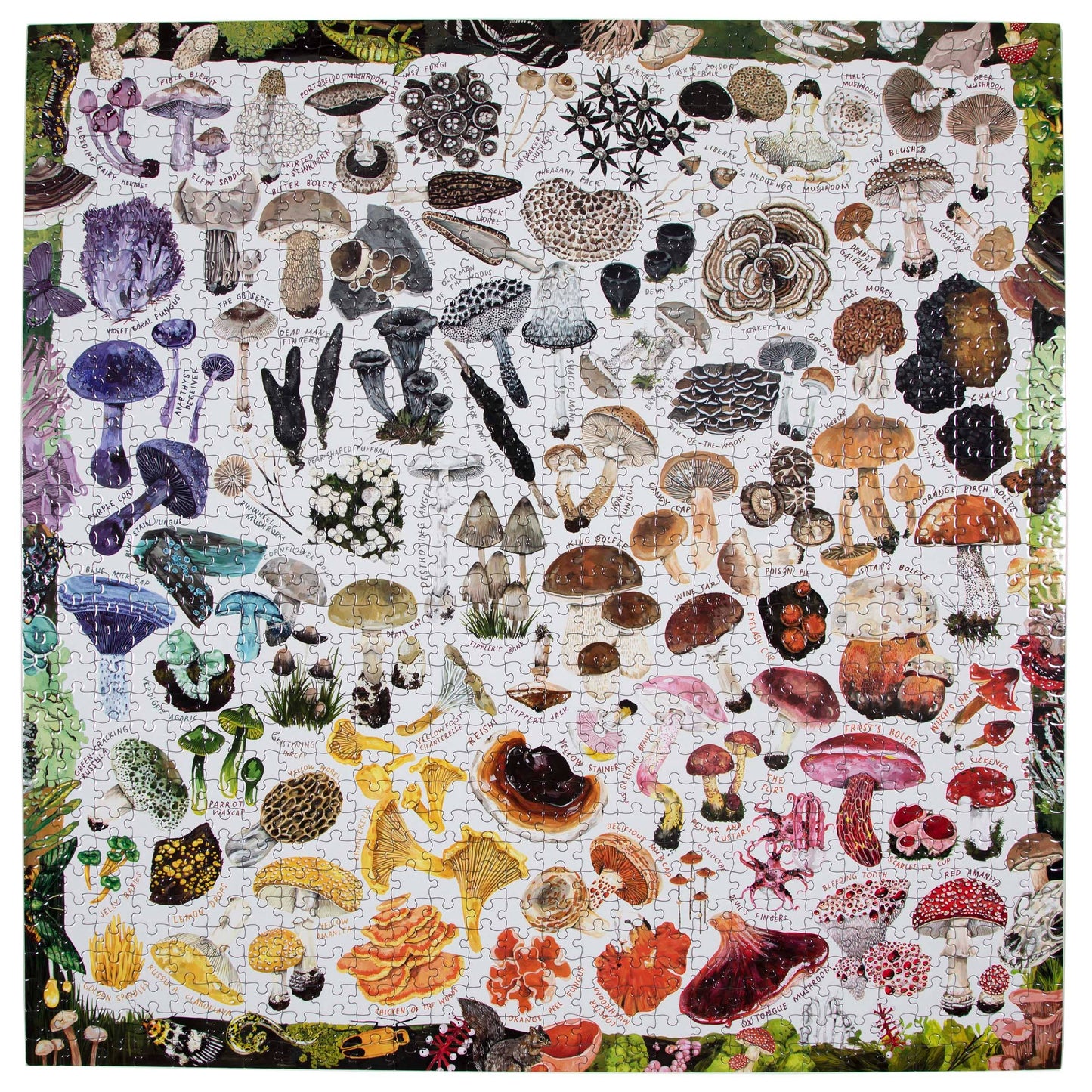 Eeboo Jigsaw Puzzle (1000 Piece Square); Mushroom Rainbow