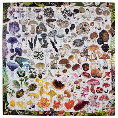 Eeboo Jigsaw Puzzle (1000 Piece Square); Mushroom Rainbow