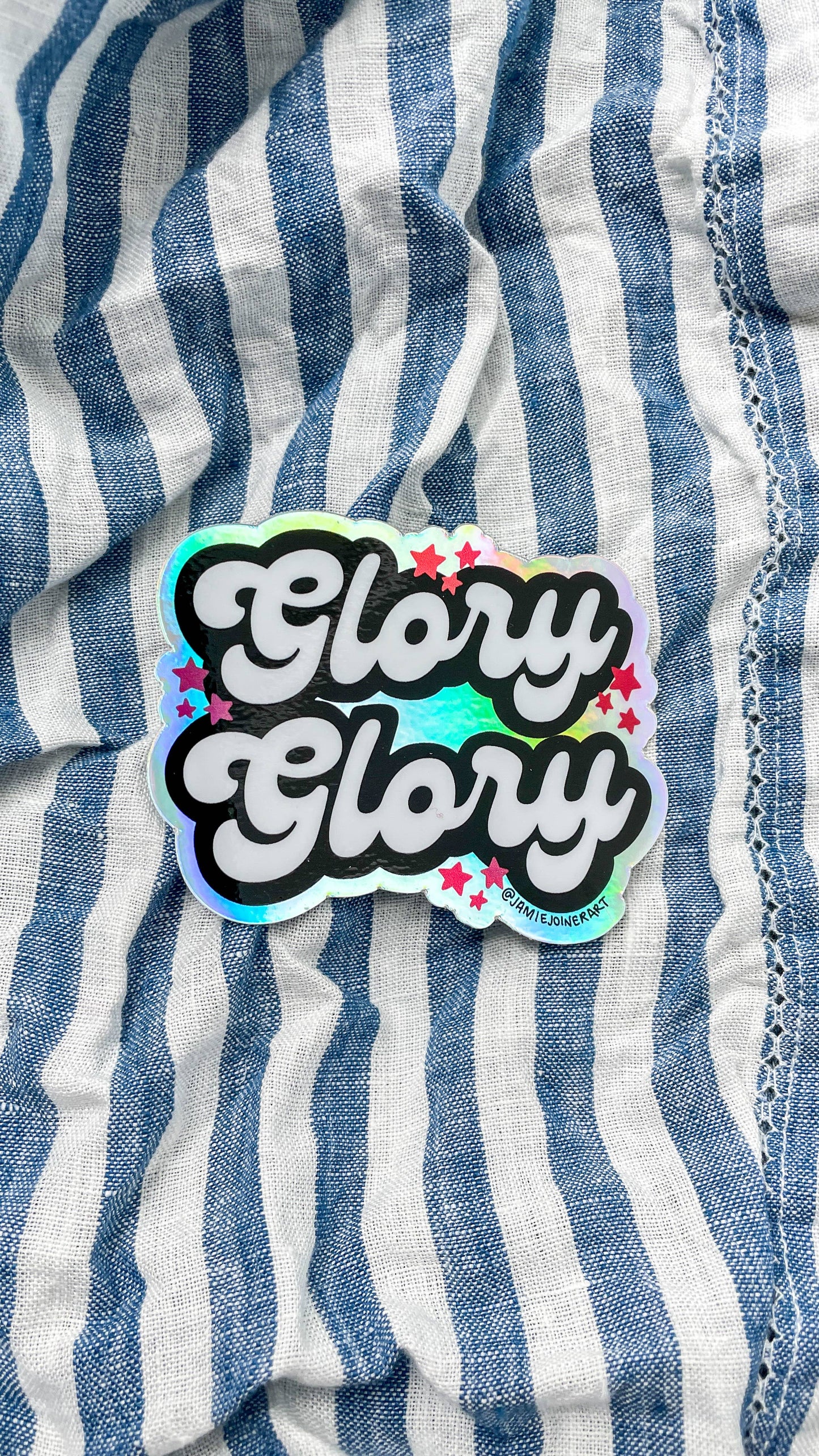 Vinyl Sticker; UGA Glory Glory (Holographic Background & White Background)