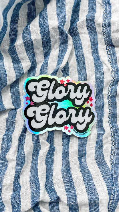 Vinyl Sticker; UGA Glory Glory (Holographic Background & White Background)