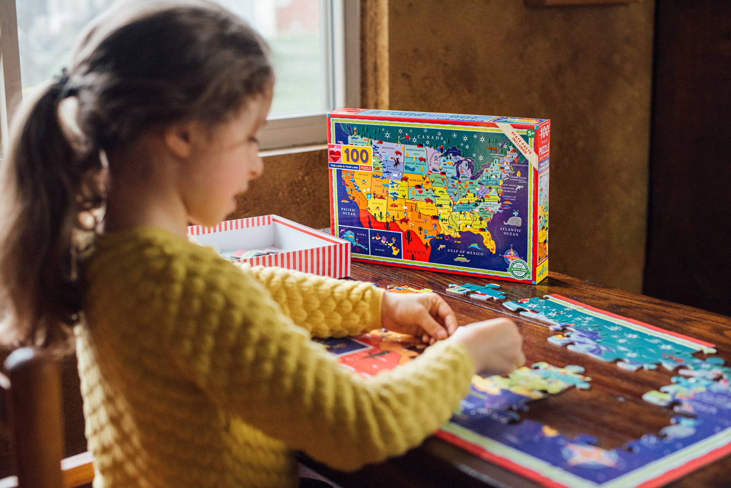 Eeboo Jigsaw Puzzle; This Land is Your Land (100 Piece)