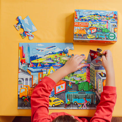 Eeboo 20 Piece Puzzle; Vehicles