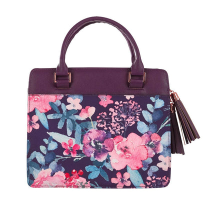 Bible Cover; Blessed Purple Floral (Faux Leather Purse-style)