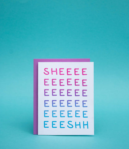 Letterpress Greeting Card; Sheeeeesh By M.C. Pressure