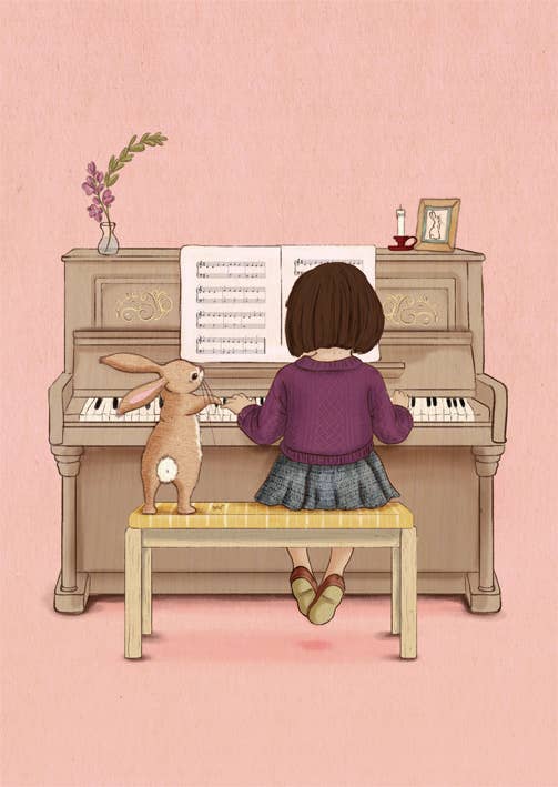 Belle & Boo Ltd Postcard; Piano (Vintage Colors)