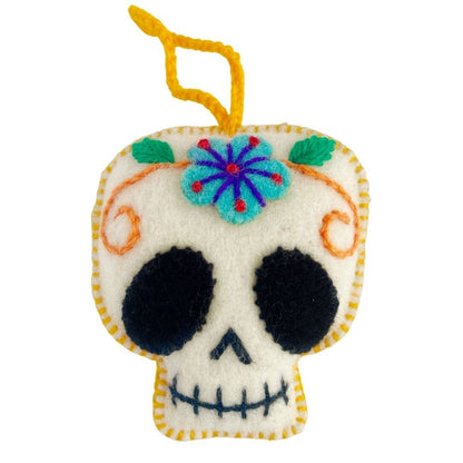 Embroidered Ornaments; Sugar Skull (Handmade)