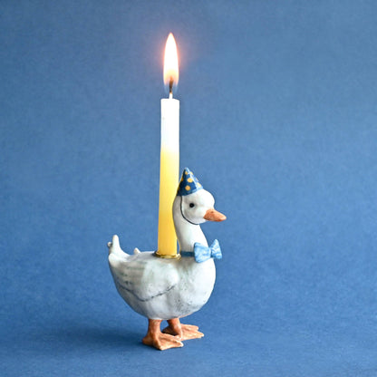Camp Hollow Cake Topper; Blue Goose (Hand-Painted Porcelain)