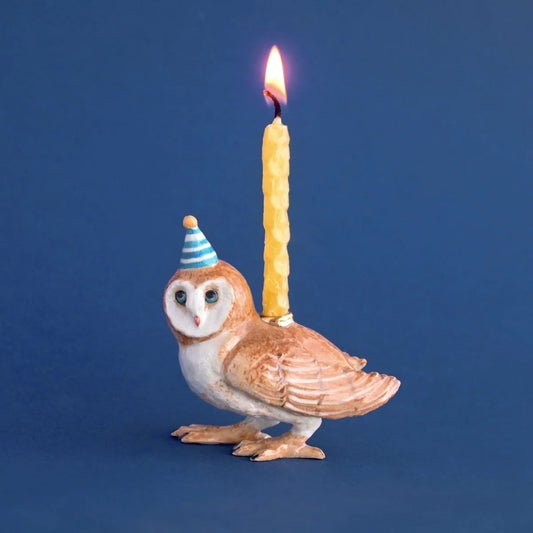 Camp Hollow Cake Topper; Barn Owl (Hand-Painted Porcelain)