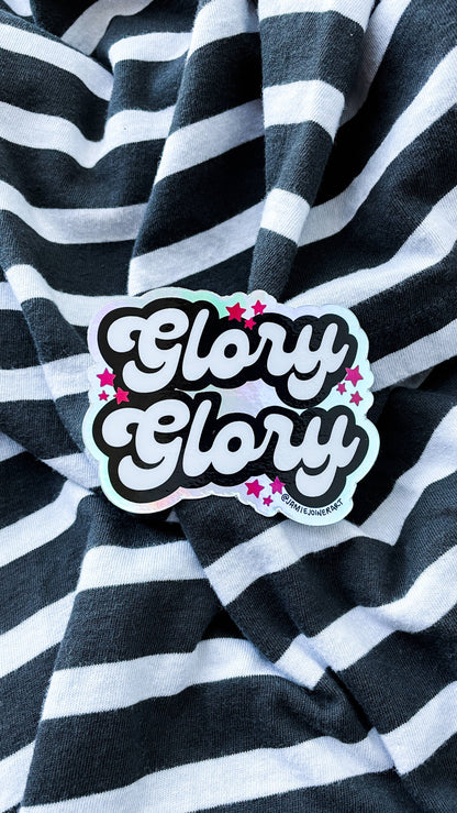 Vinyl Sticker; UGA Glory Glory (Holographic Background & White Background)