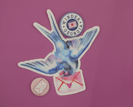 Vinyl Sticker; Love Letter Bird - Made By Shellie