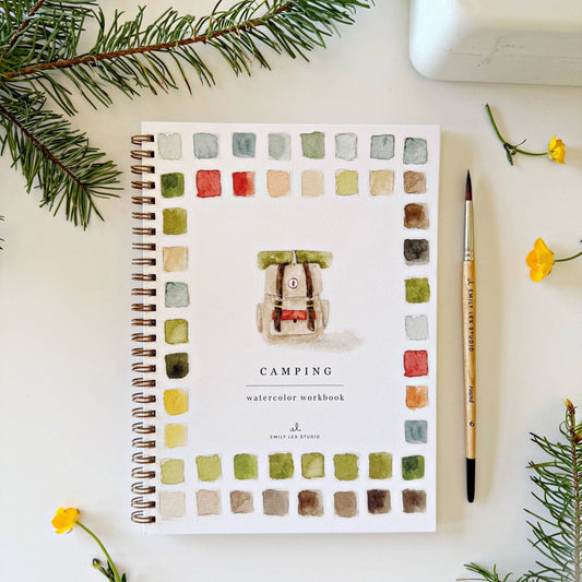 Watercolor Workbook; Camping By Emily Lex