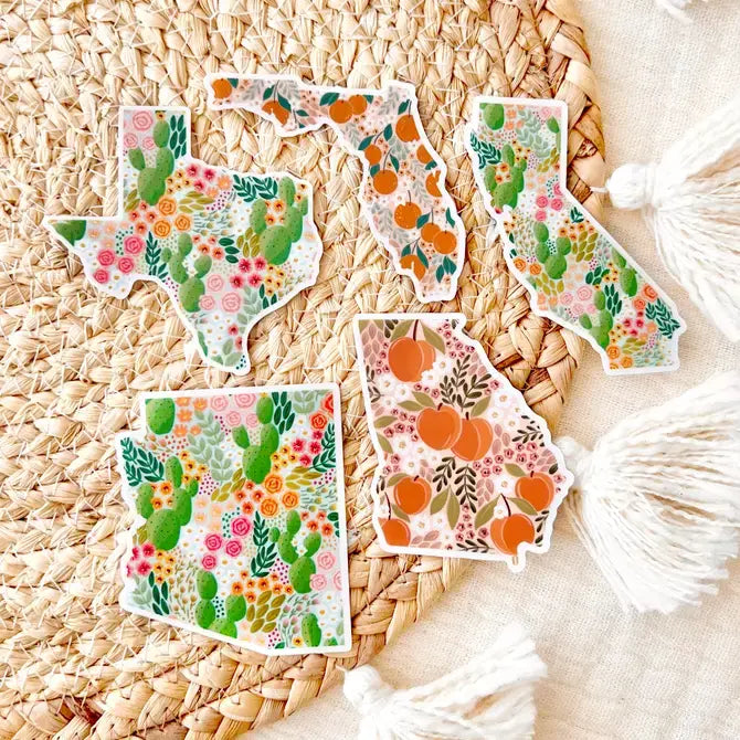 Vinyl Sticker; Georgia State Floral