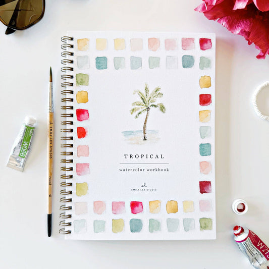 Watercolor Workbook; Tropical By Emily Lex