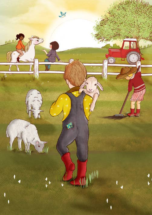 Belle & Boo Ltd Postcard; In The Paddock (Vintage Colors)