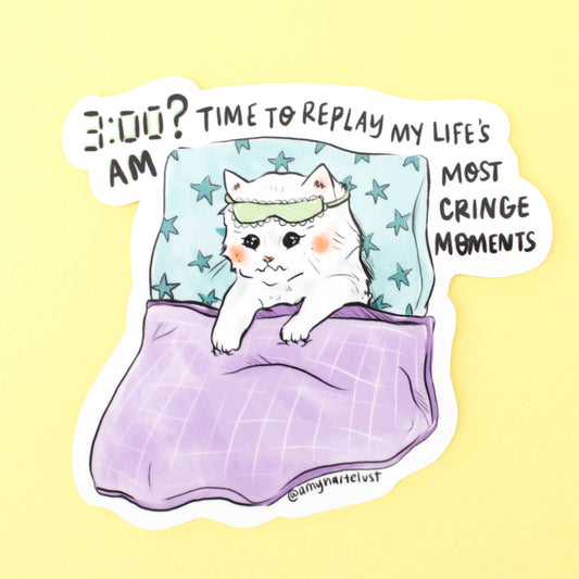 Vinyl Sticker; Insomnia Kitty