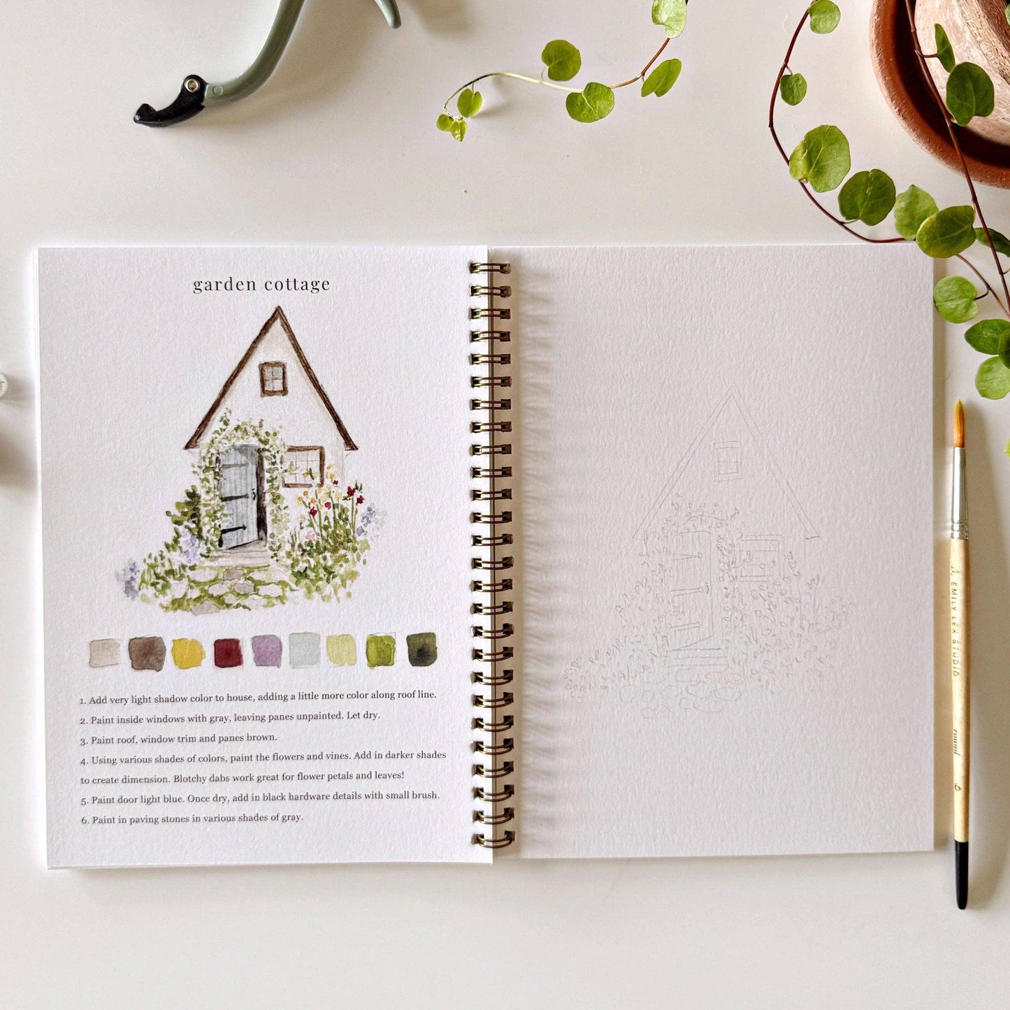 Watercolor Workbook; Garden By Emily Lex