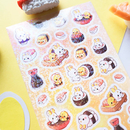 Stickii Sticker Sheet; Sushi Yum